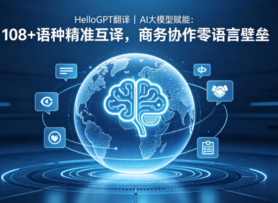 HelloGPT翻译｜AI 大模型赋能：108+语种精准互译，商务协作零语言壁垒