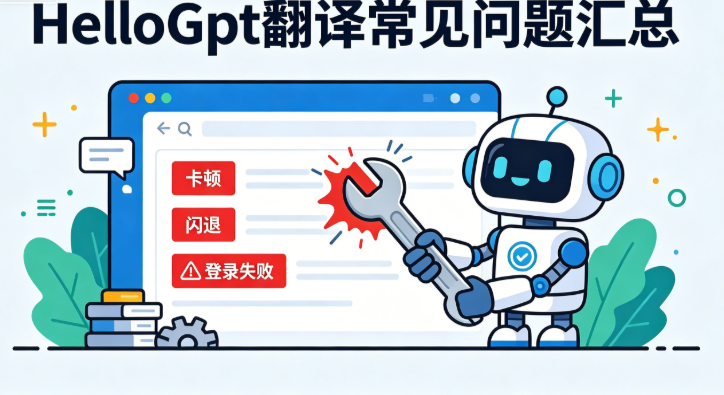 HelloGpt翻译常见问题汇总：卡顿、闪退、登录失败解决办法